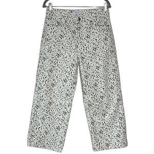 OTG HIGH-RISE‎ WIDE LEG  CROPPED ANIMAL PRINT DENIM SIZE 8